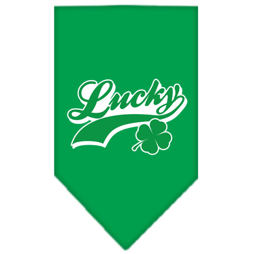 Lucky Swoosh Screen Print Bandana Emerald Green Small